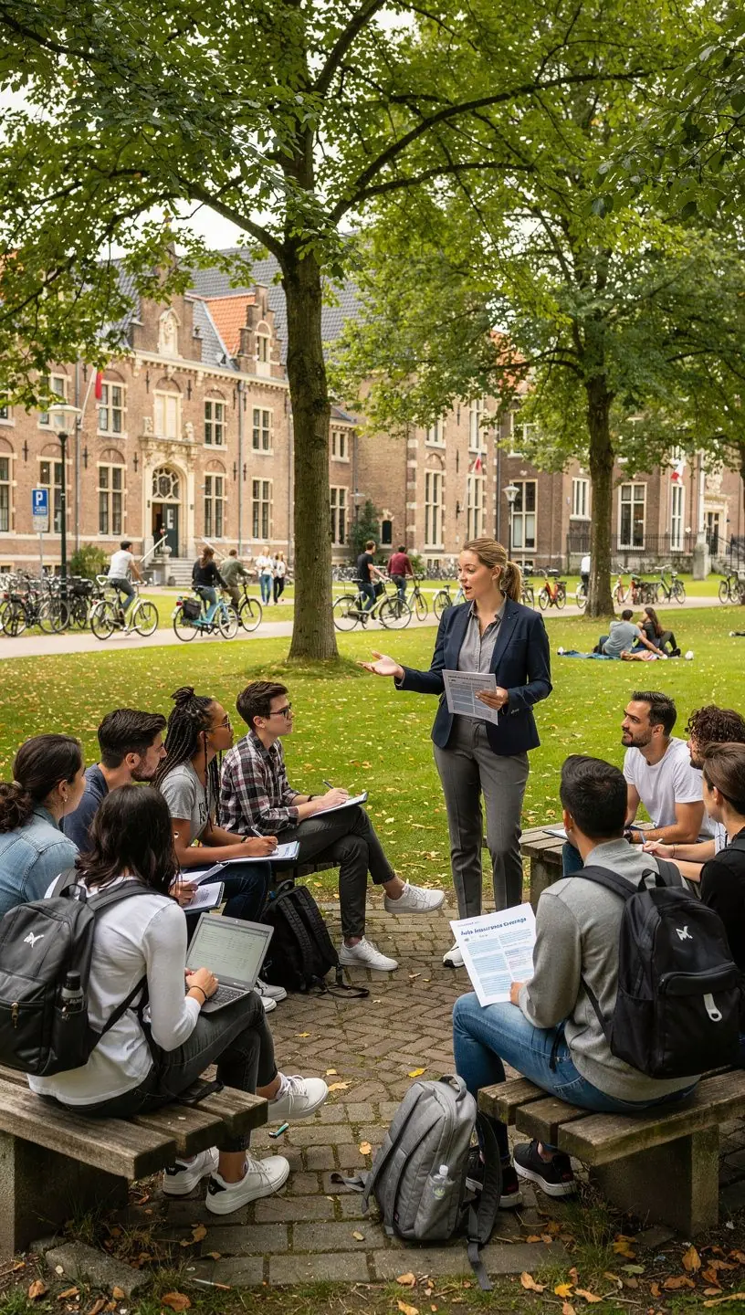 Een vrouw die haar autoverzekeringspolis bekijkt op een laptop.